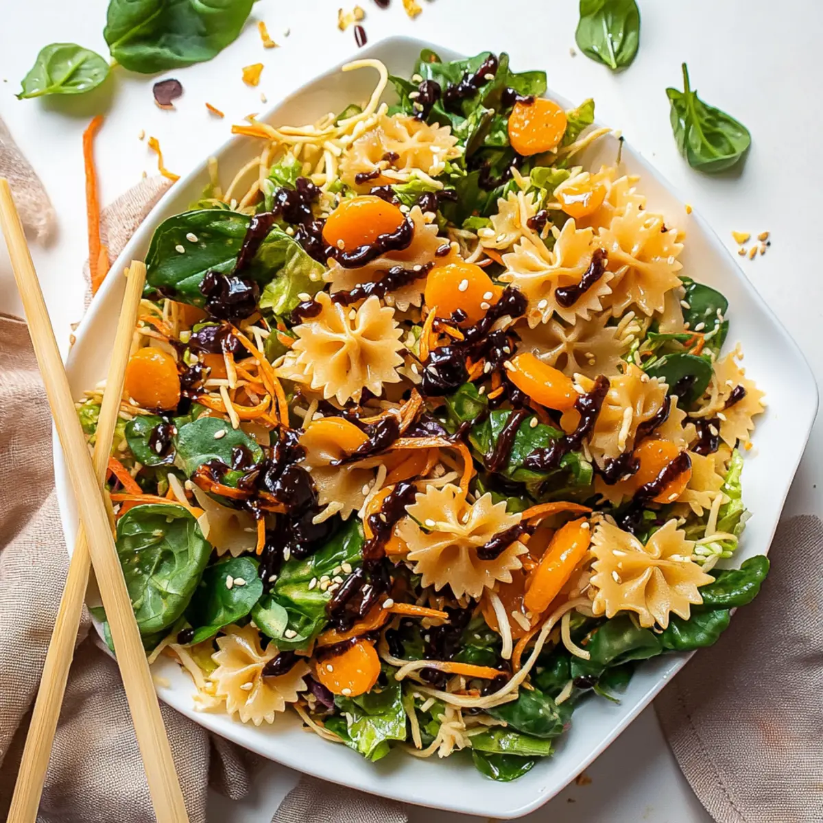 Colorful Asian Bowtie Pasta Salad for Refreshing Summer Eats
