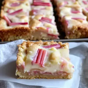 Moist Rhubarb Custard Bars