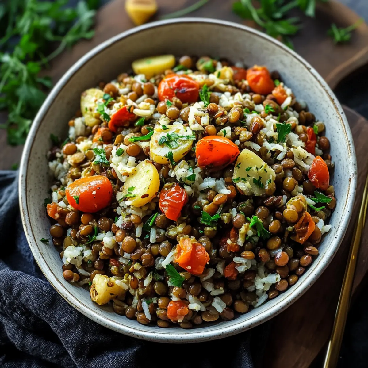 Mediterranean Lentils and Rice: A Wholesome One-Pot Wonder