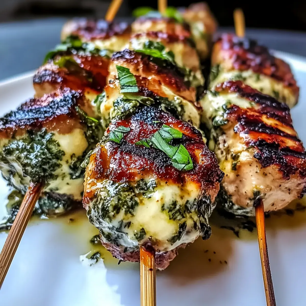 Garlic Mozzarella Chicken Skewers: Easy Grilled Goodness