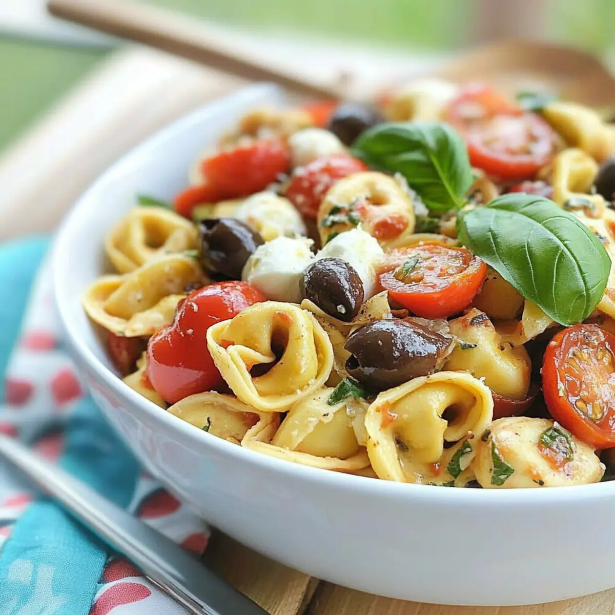 Delightful Roasted Red Pepper and Parmesan Tortellini Salad Picnic Idea