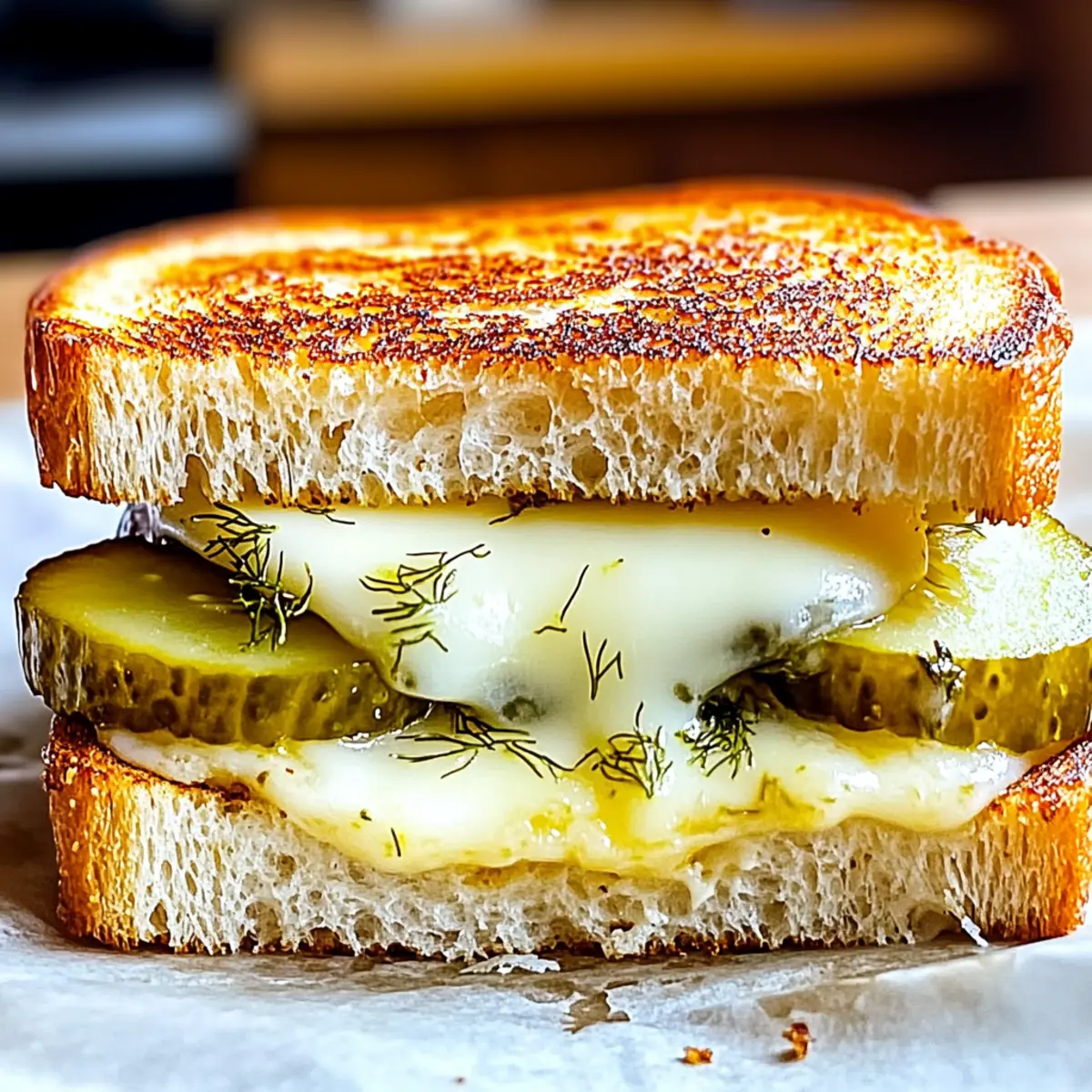 Crispy Dill Pickle Grilled Cheese Sandwich for Comfort Lovers