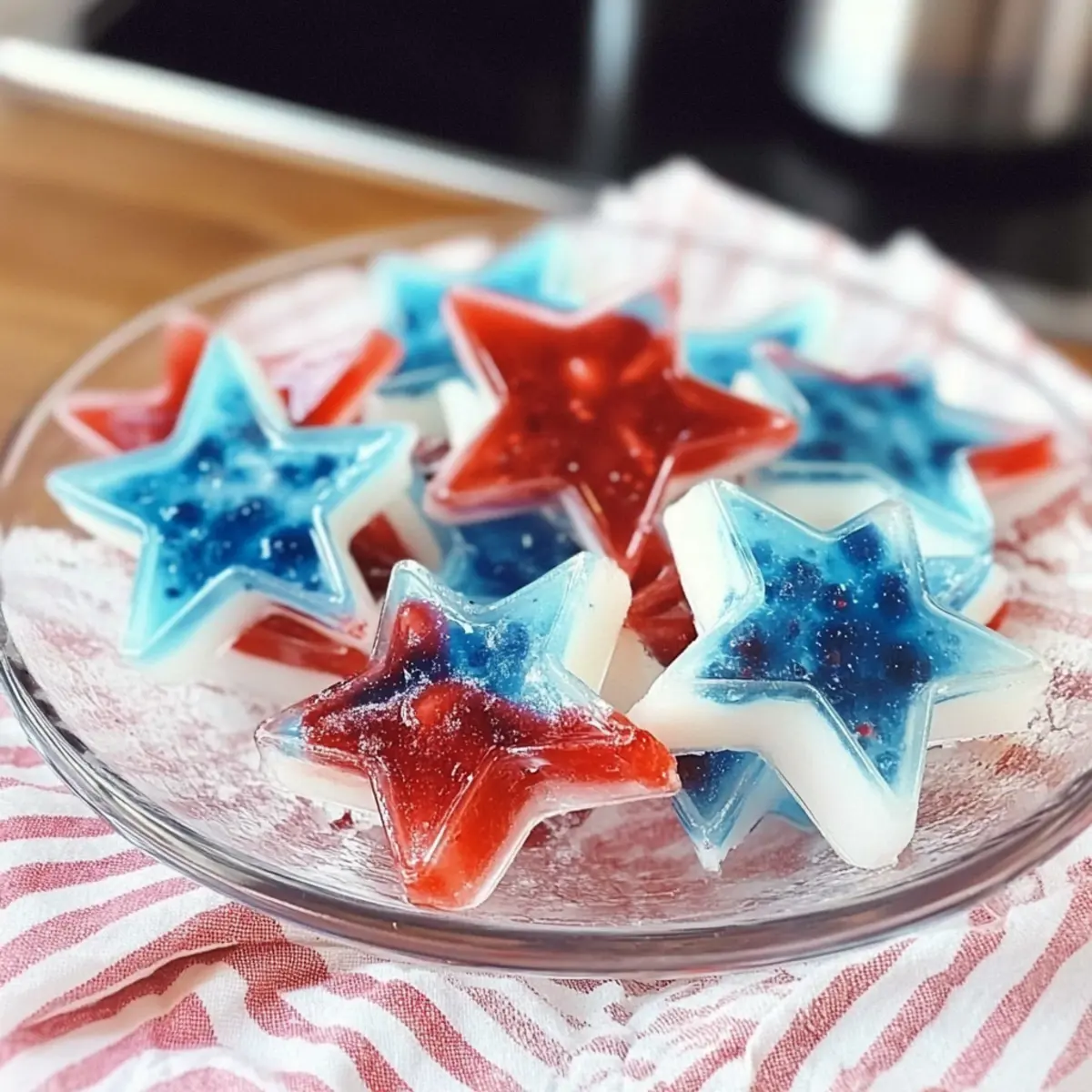 Delightful Red White and Blue Jello Stars for Summer Fun