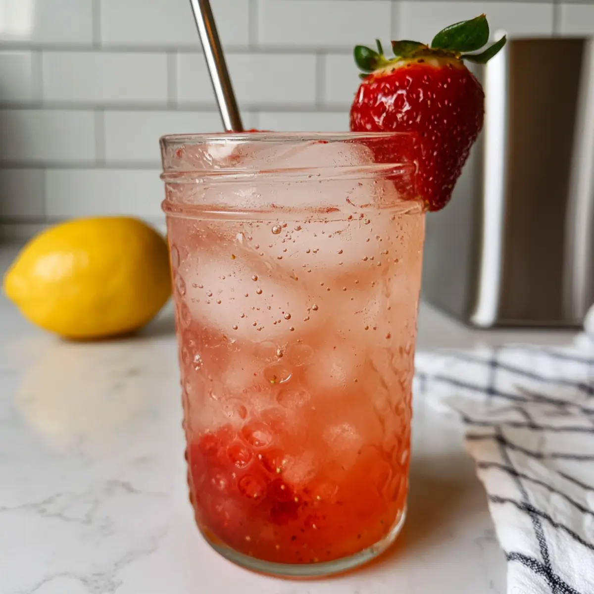 Refreshing Strawberry Lemonade Mocktail in Just 3 Ingredients
