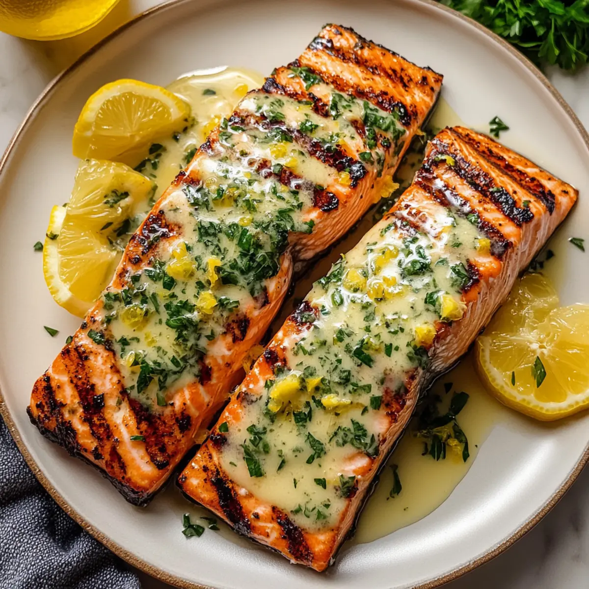 Delicious Grilled Salmon with Lemon Butter Sauce in 30 Minutes