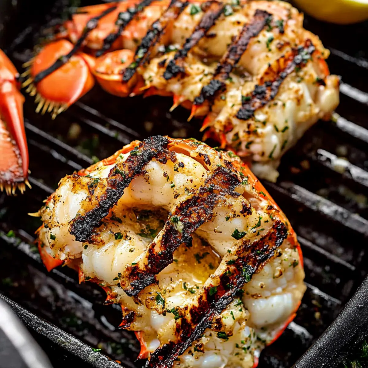 Delicious Grilled Lobster Tails Drenched in Garlic Butter