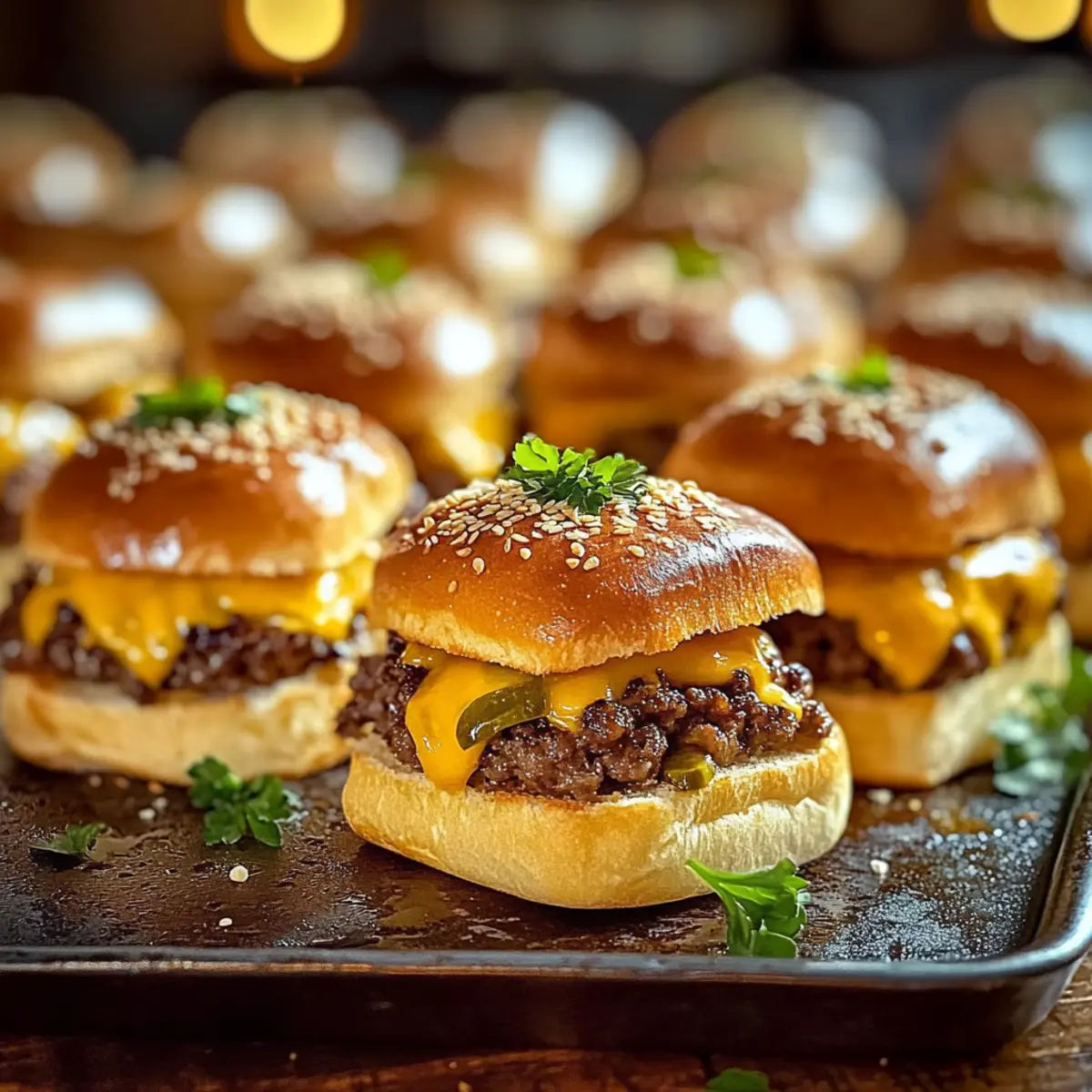 Mouthwatering Hawaiian Roll Cheeseburger Sliders for Game Day