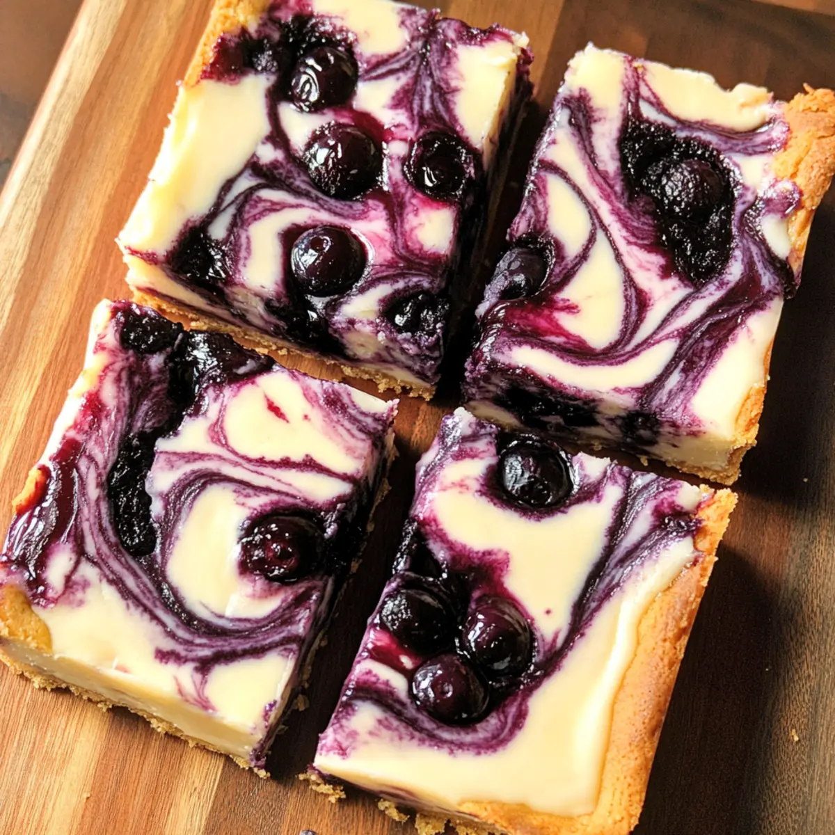 Delicious Blueberry Swirl Cheesecake Bars You’ll Love