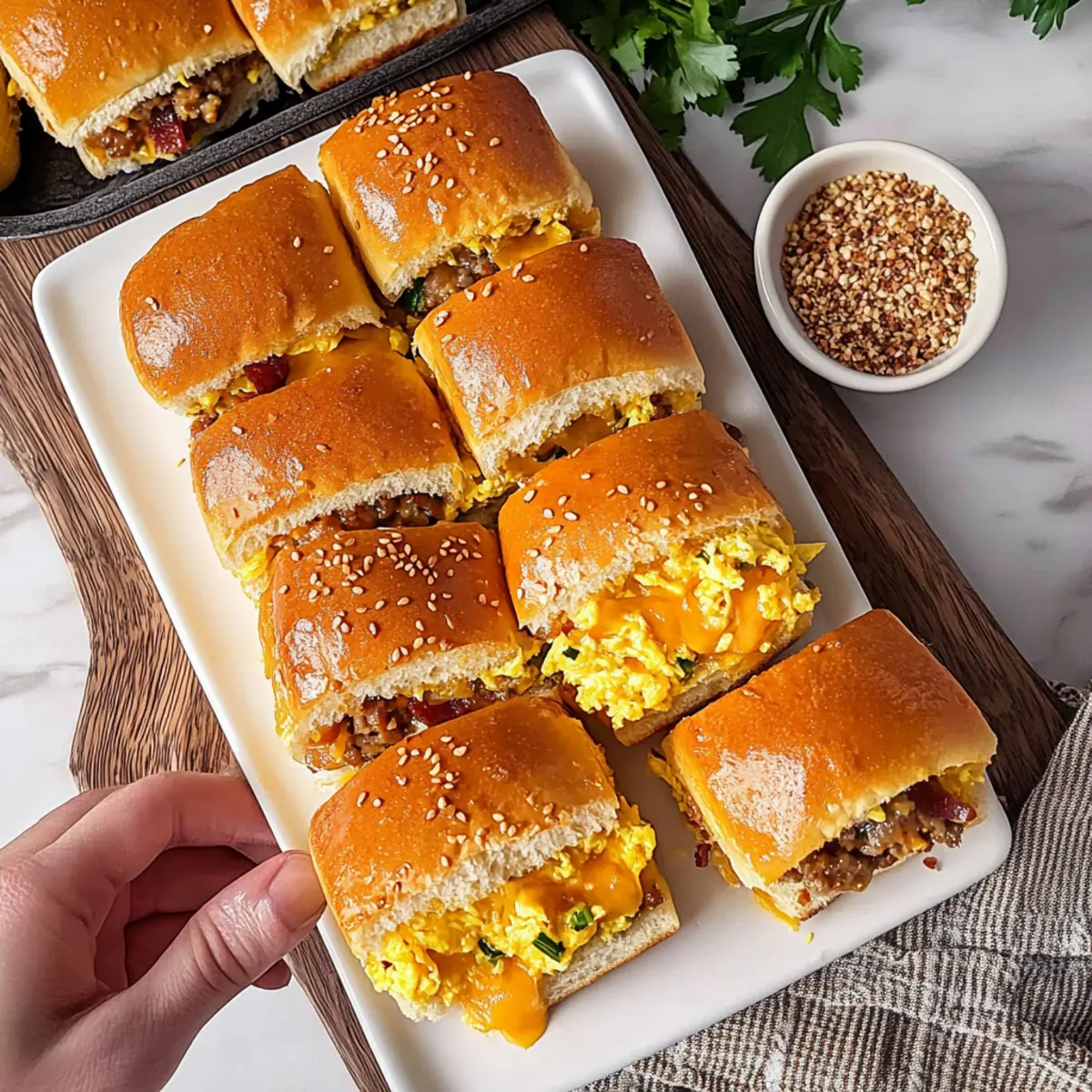 Hawaiian Roll Breakfast Sliders: Cheesy Bliss for Your Brunch
