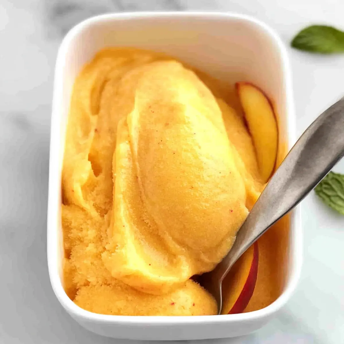 Delicious Peach Sorbet: No Ice Cream Maker Needed!