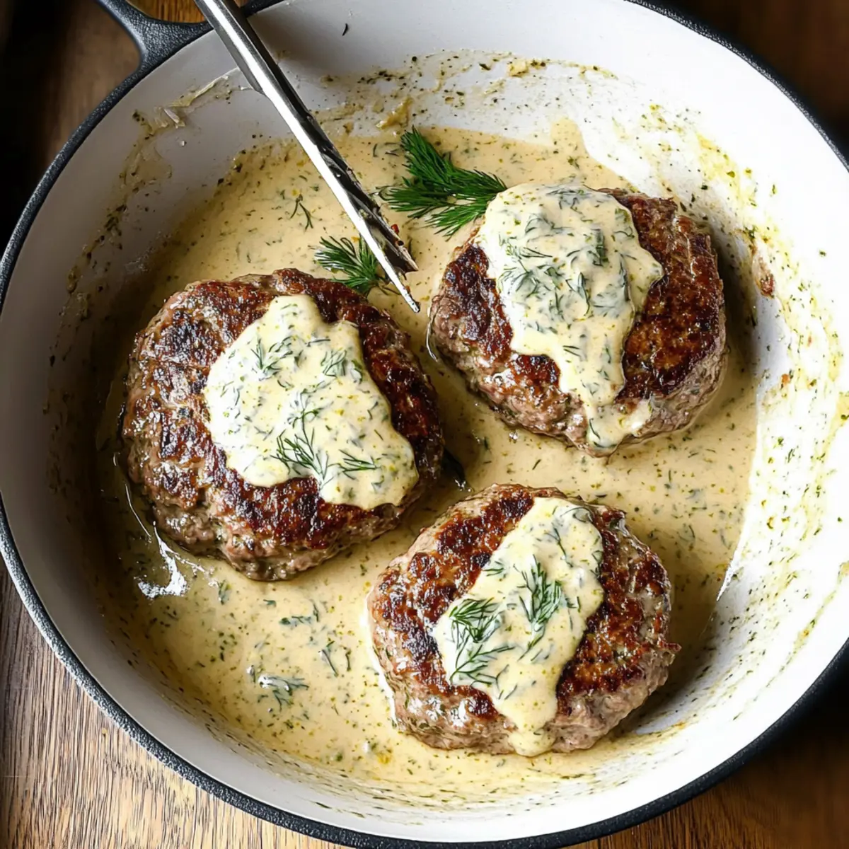 Mouthwatering Hamburger Steaks in Creamy Dill Sauce Bliss
