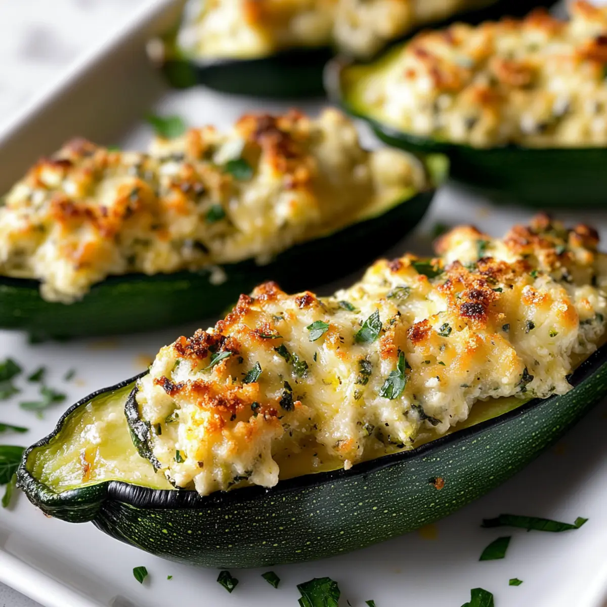Irresistibly Cheesy Baked Stuffed Zucchini Delight