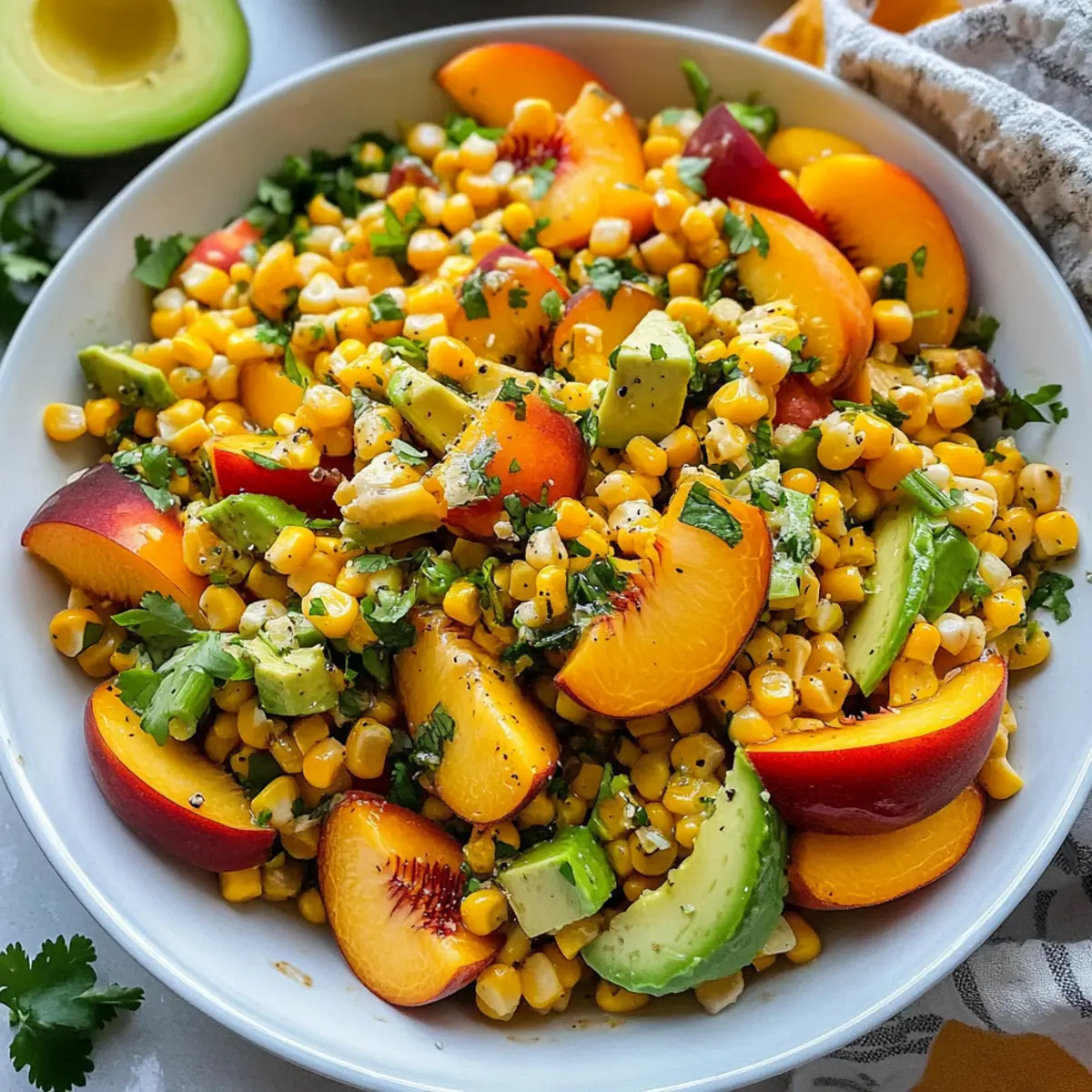 Sweet Corn Salad with Peaches for Summer Bliss