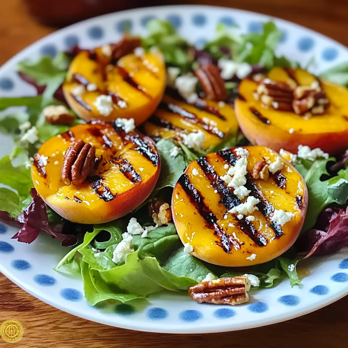 Summer Grilled Peach Salad with Honey Vinaigrette Bliss