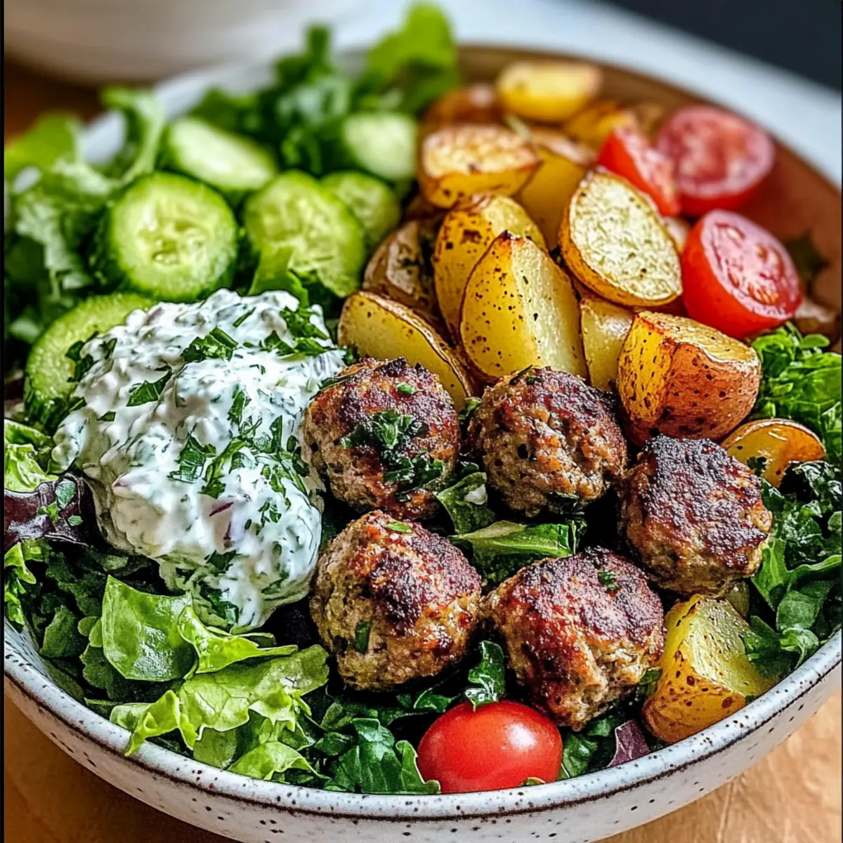 Greek Meatball Bowl: A Flavorful Mediterranean Delight