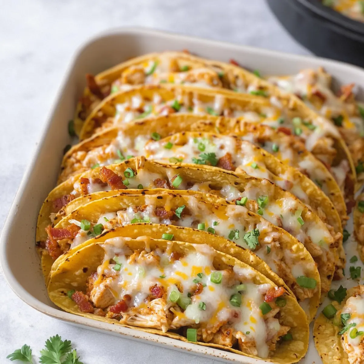 Baked Chicken Bacon Ranch Tacos: Crispy Cheesy Comfort Delight