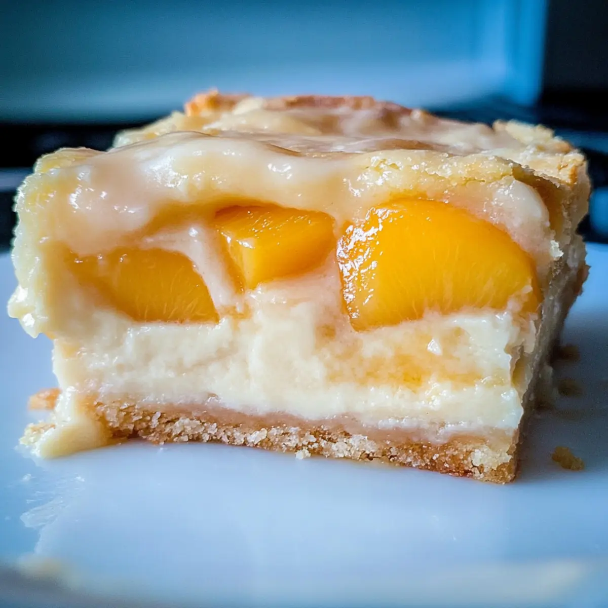 Peaches and Cream Cheesecake Bars that Scream Summer Bliss
