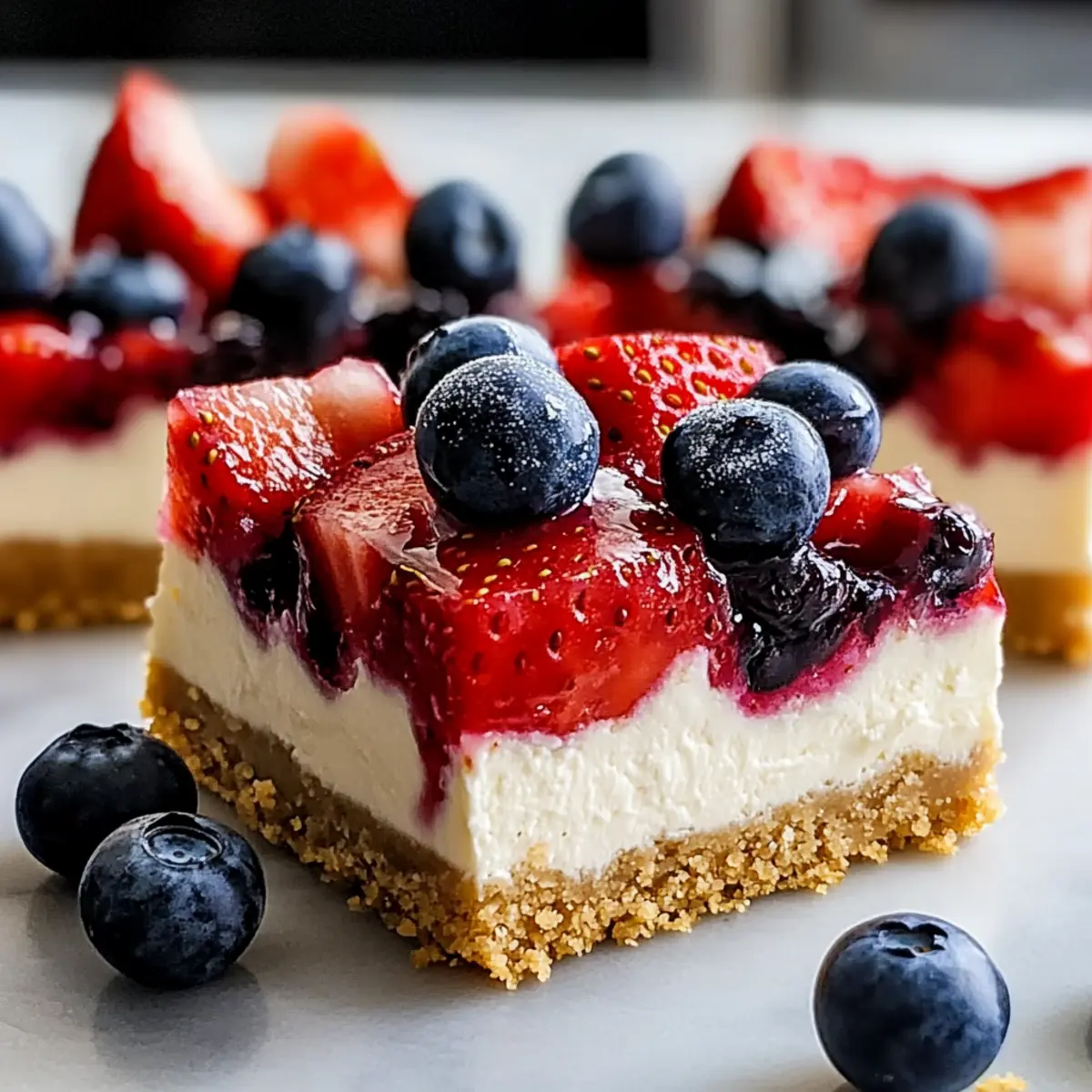 No-Bake Flag Cheesecake Bars for Effortless Summer Fun