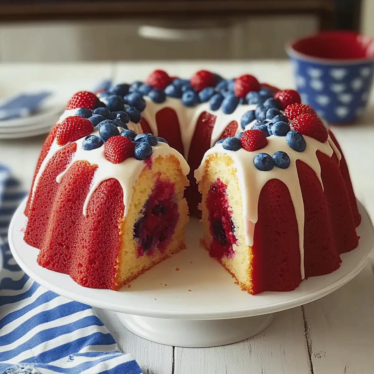 Red, White, and Blue Bundt Cake for Your Summer Celebration
