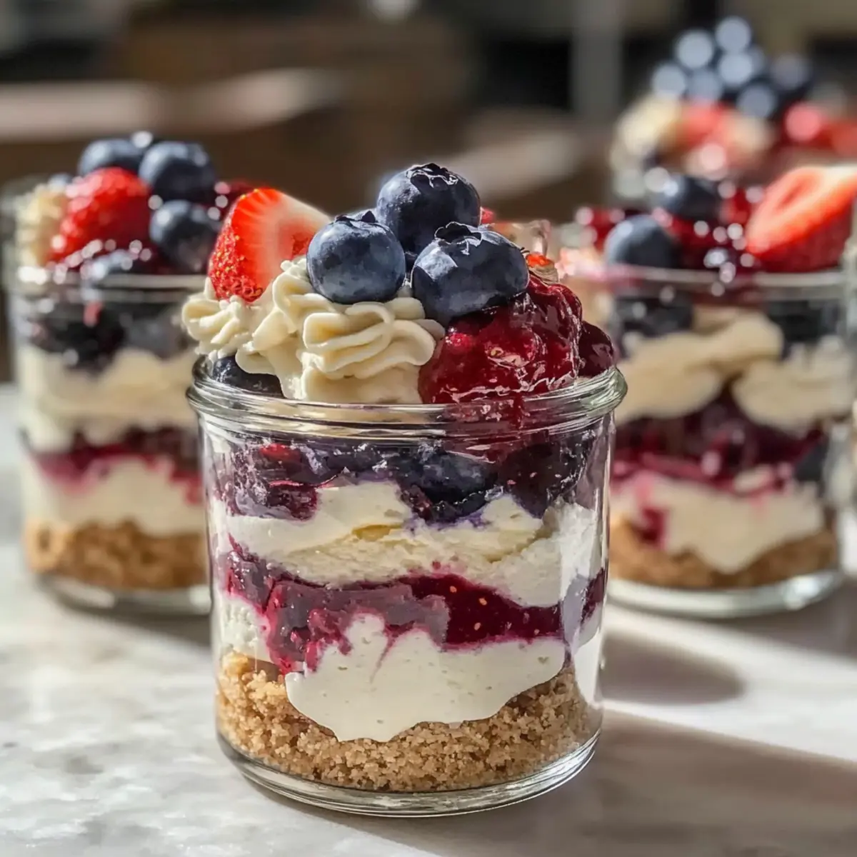 4th of July No-Bake Cheesecake Parfaits: Effortless Summer Treat