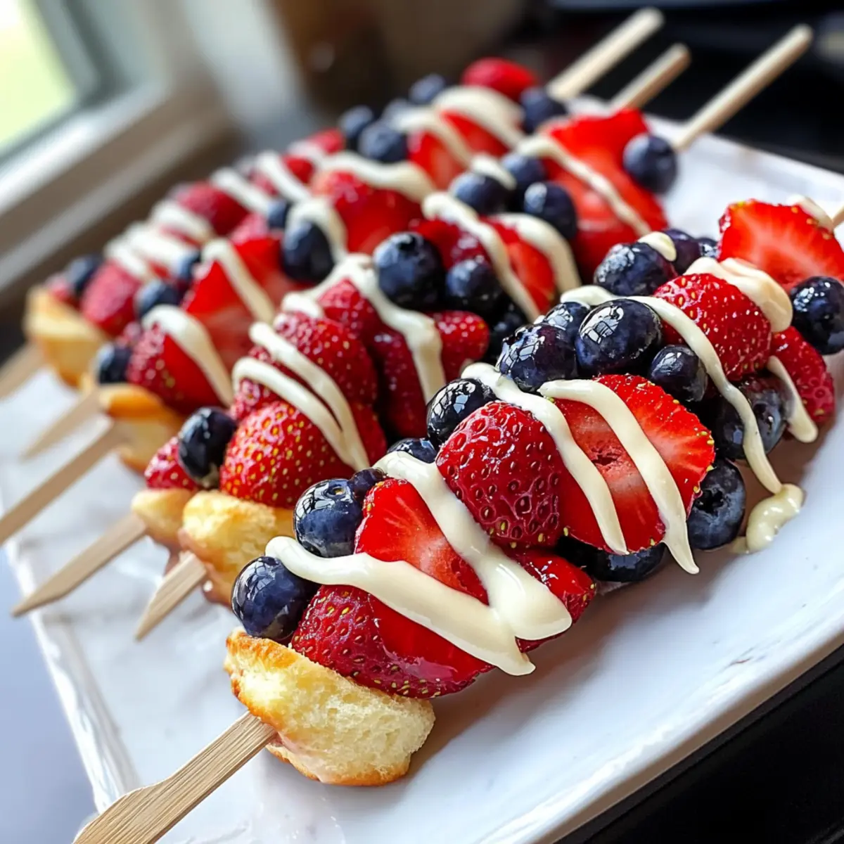 Delicious Red, White and Blue Fruit Kabobs for Summer Fun