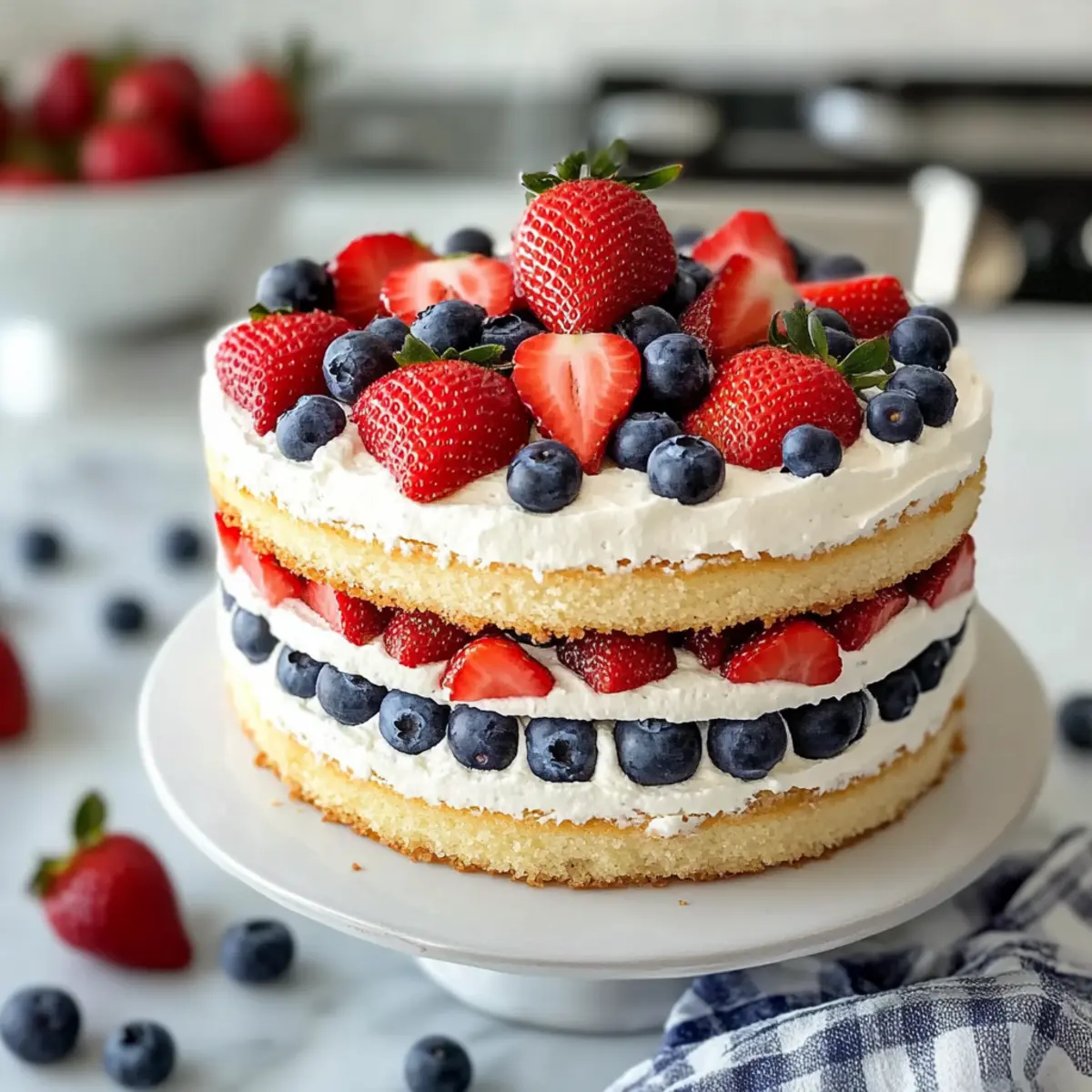 Celebrate Summer with My 4th of July Red White Blue Layer Cake