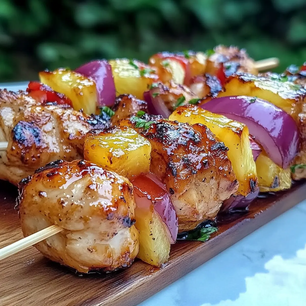 4th of July Spicy Honey Grilled Chicken Skewers for Summer Fun