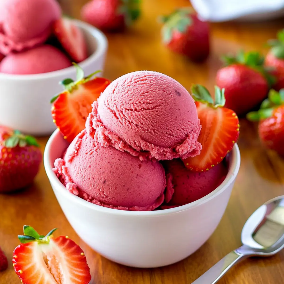 Creamy Strawberry Sorbet: 3-Ingredient Vegan Heaven