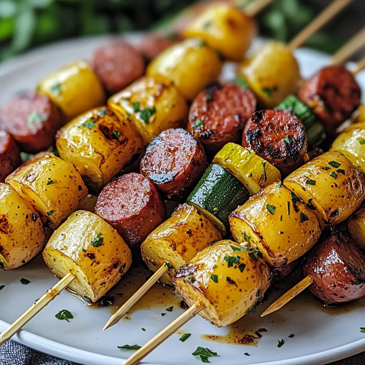 Irresistible Cowboy Butter Kielbasa and Potato Skewers for BBQ Bliss