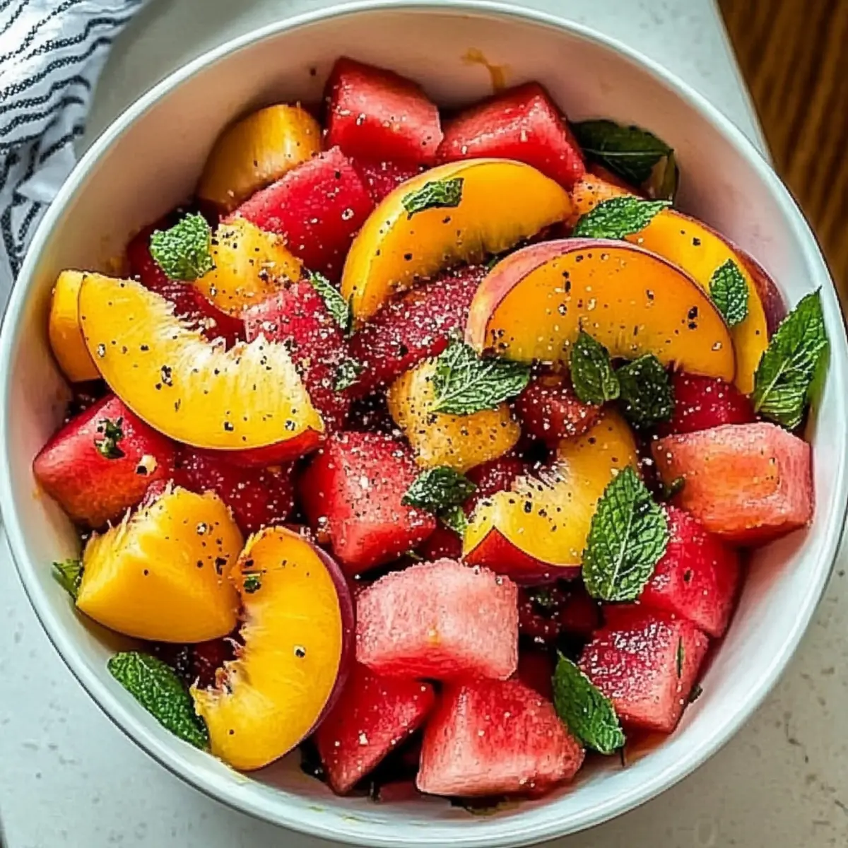 Refreshing Summer Peach Watermelon Salad for Hot Days