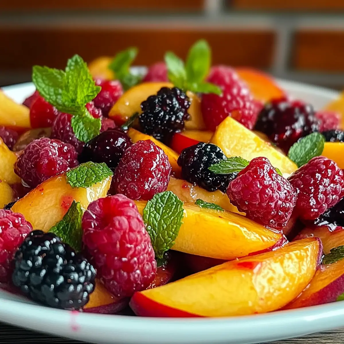 Delightful Summer Peach Salad with Berries and Mint Refreshment