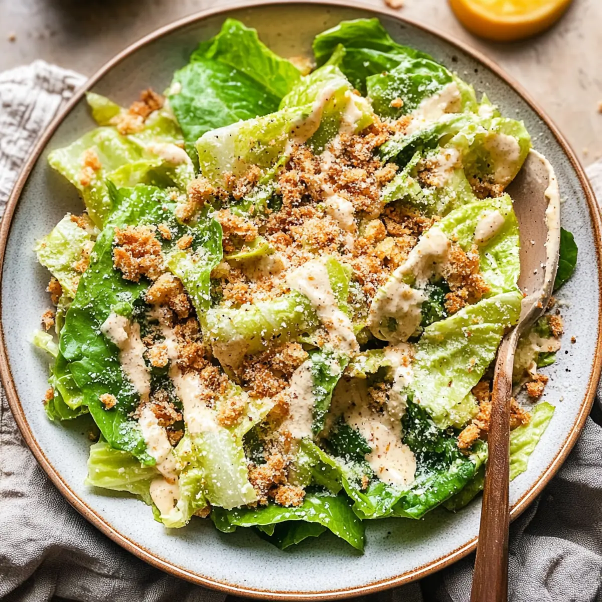 Delicious Gluten Free Caesar Salad with Crispy Garlic Crunch