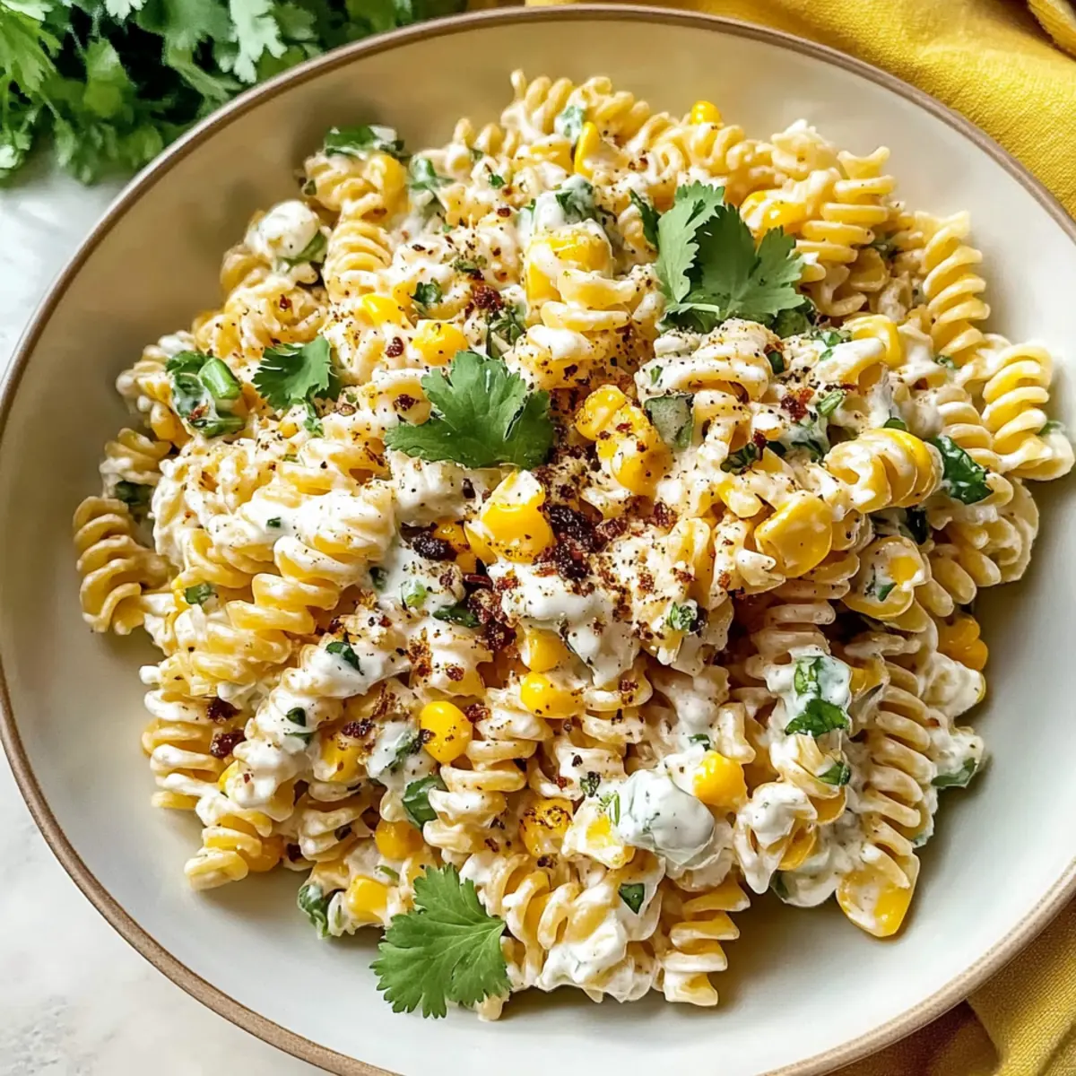 Zesty Elote Pasta Salad with Greek Yogurt Bliss