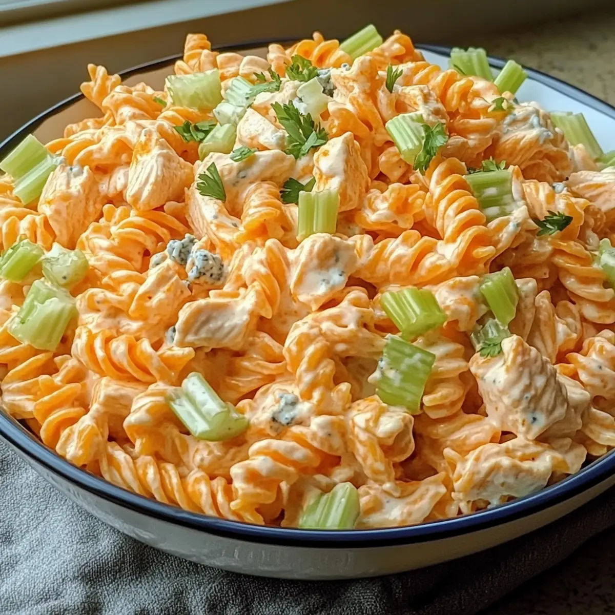 Zesty Buffalo Chicken Pasta Salad That Everyone Will Love